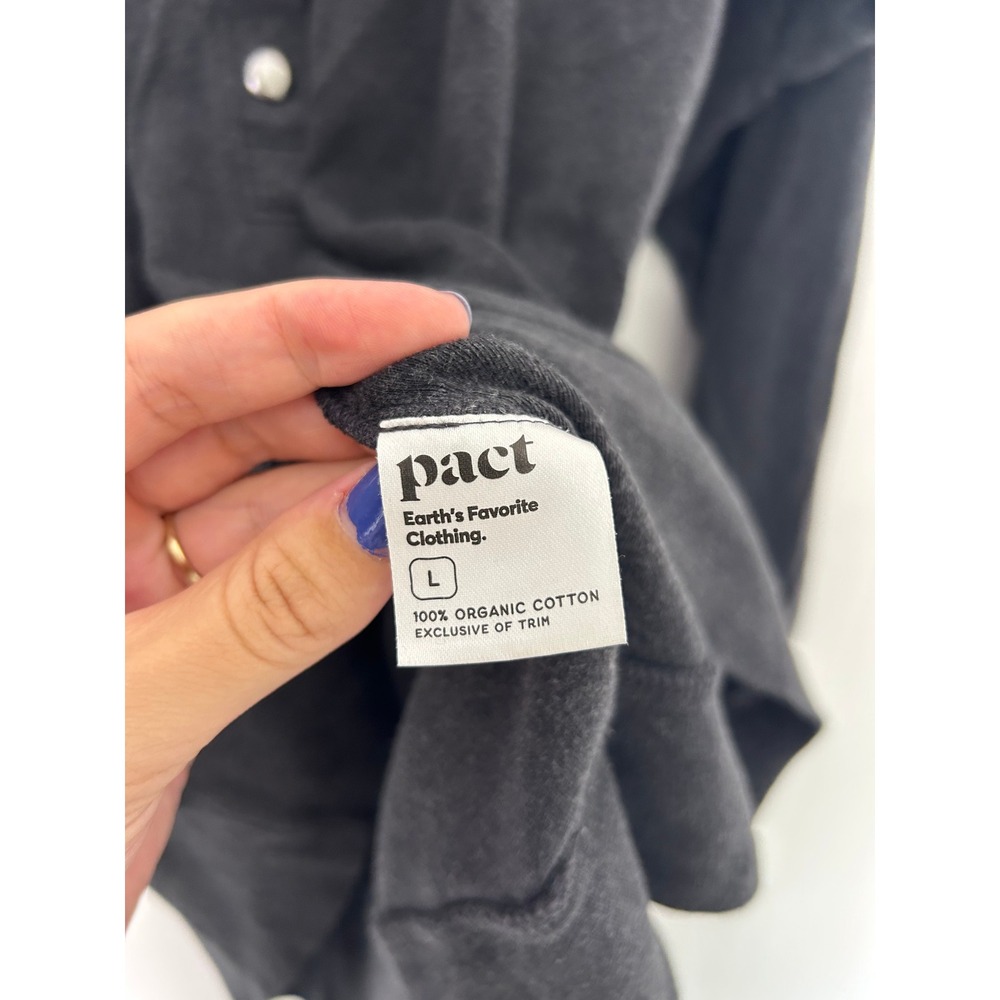 Pact Organic Cotton Airplane Sweatshirt Women L Gray Long sleeve cozy earthy - Picture 5 of 10